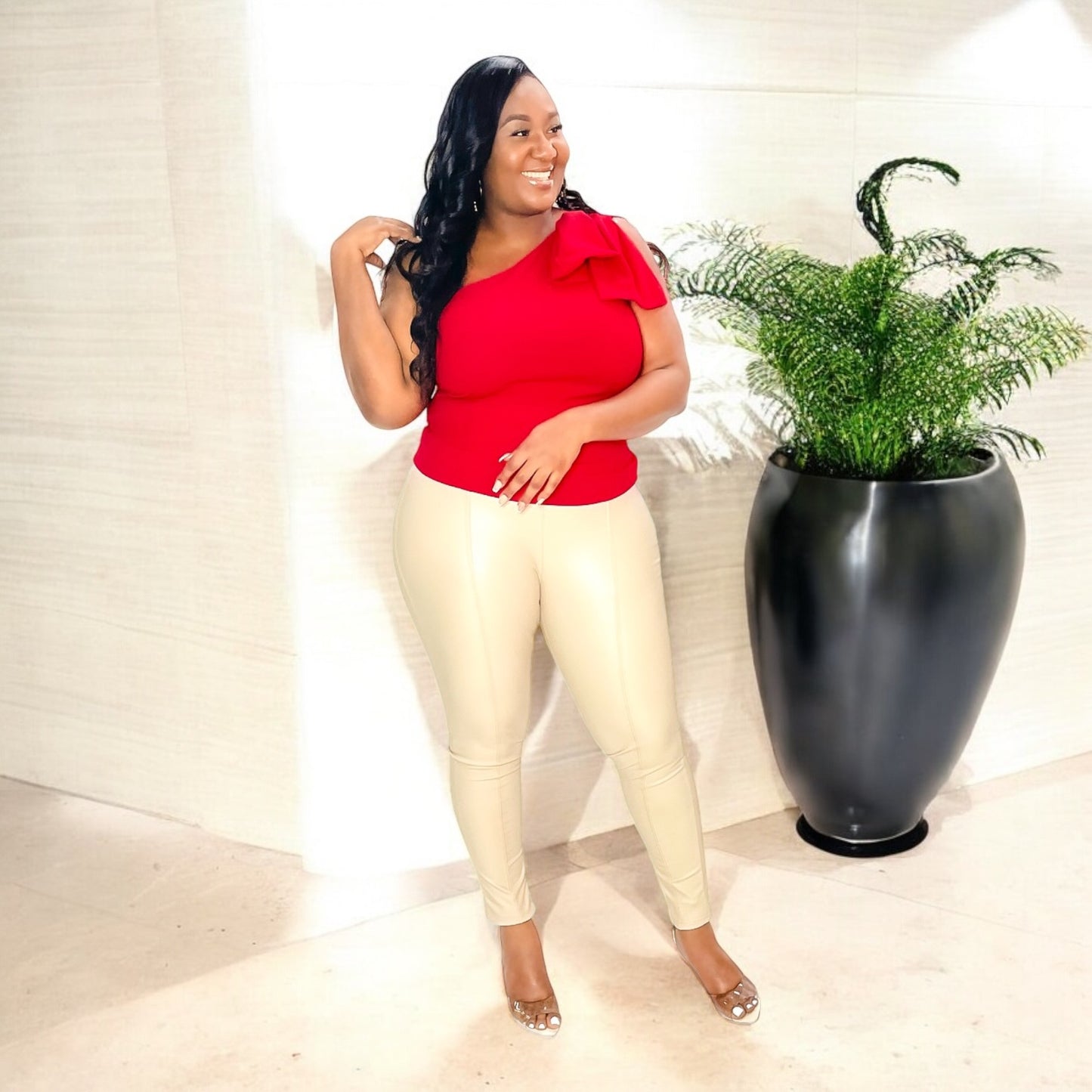 Bold Bloom One-Shoulder Top