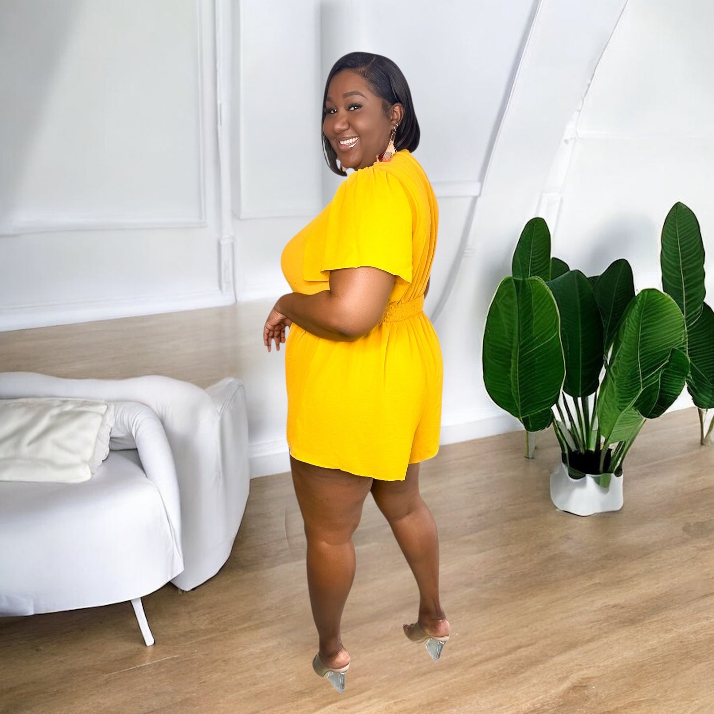 Mustard Tie Front Romper