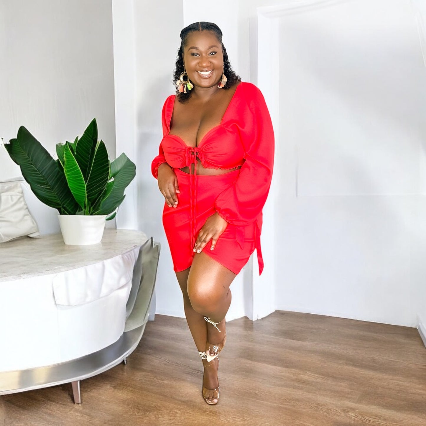 Flame Curve Wrap Dress