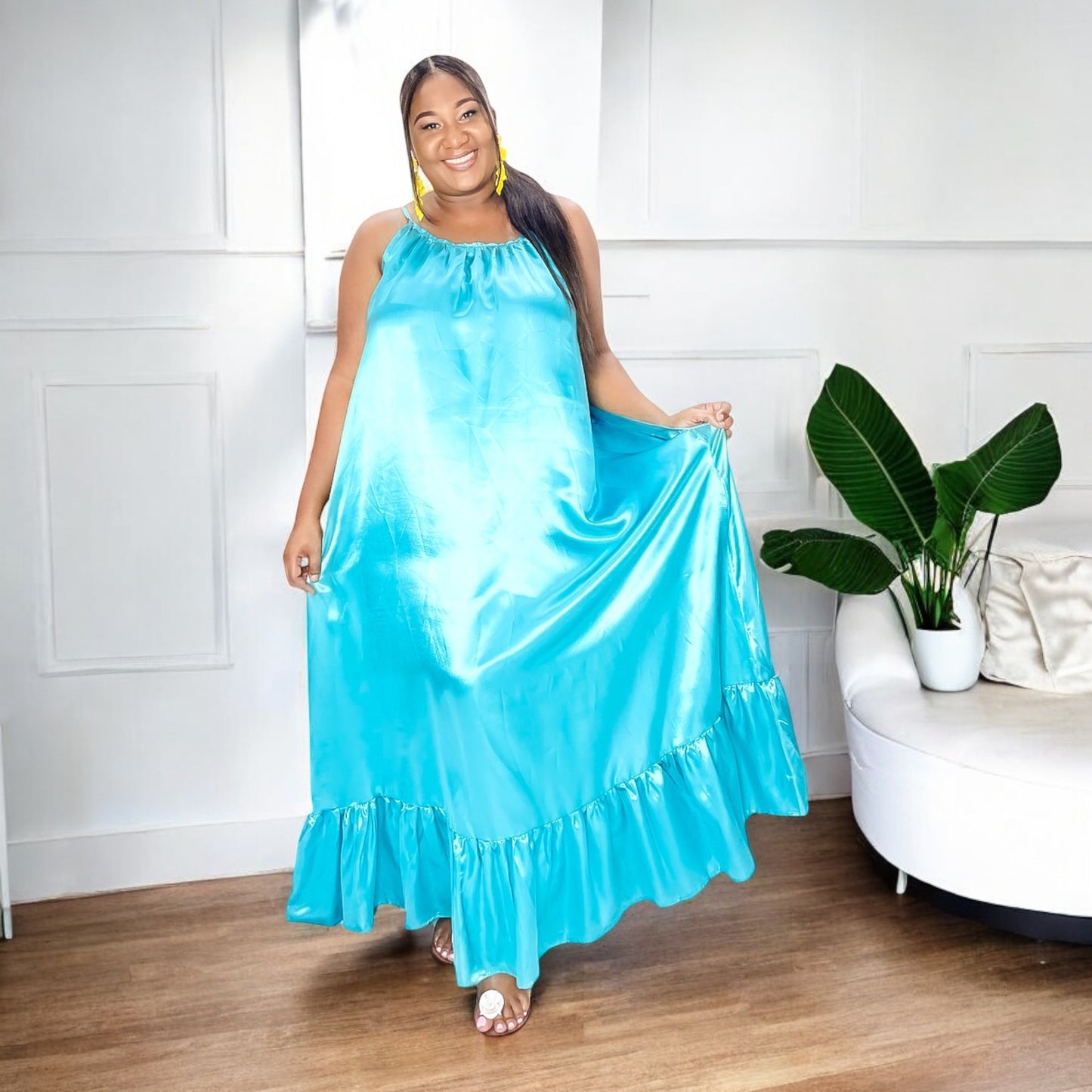 Ocean Dream Maxi Dress – Aqua Blue