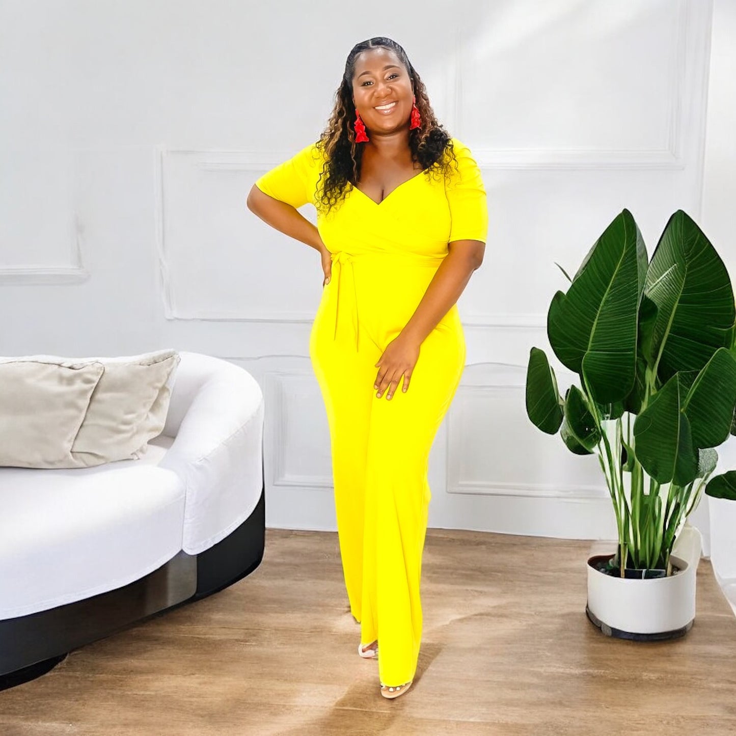 Sunshine Vibe Wide-Leg Jumpsuit – Yellow