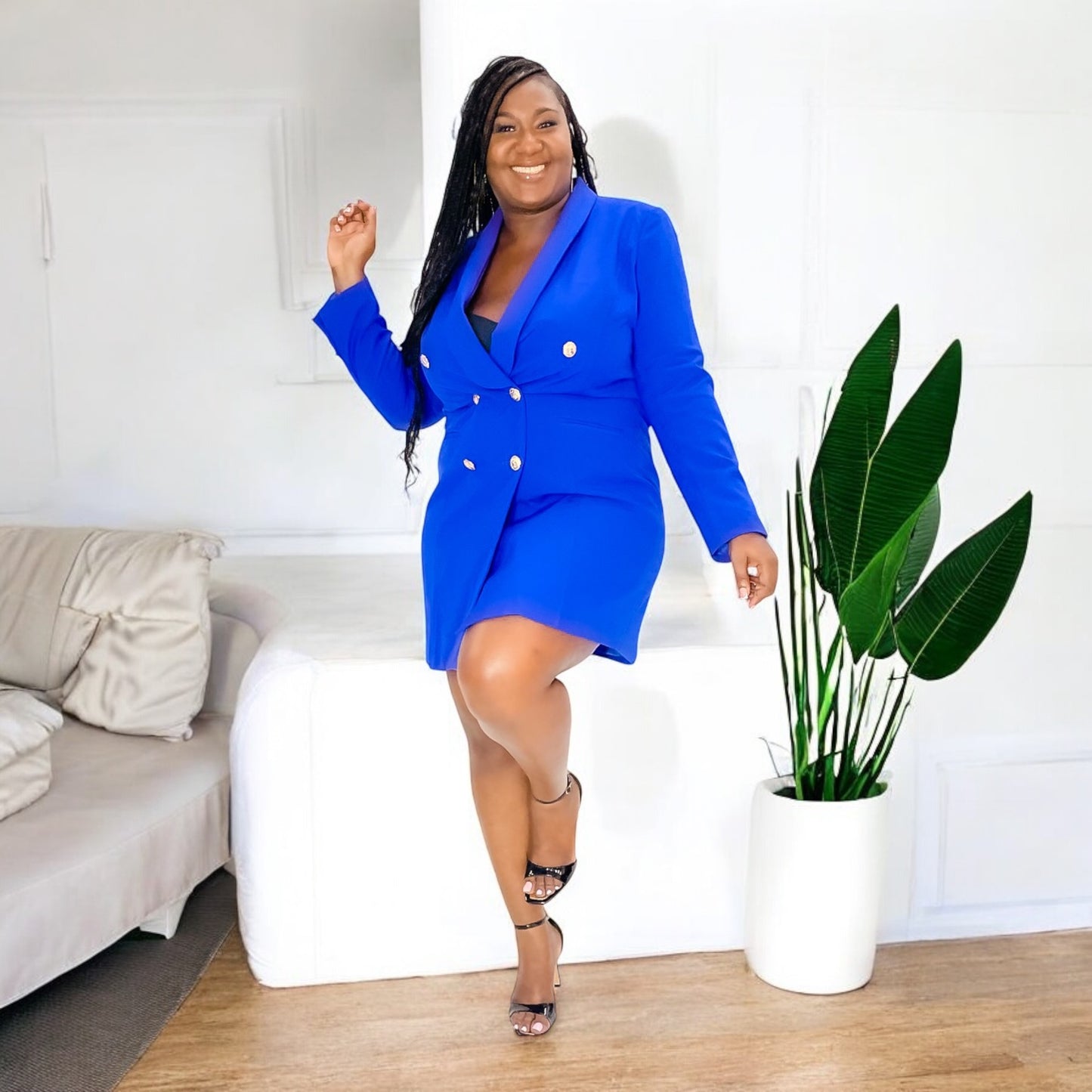 Boss Babe Blazer Dress - Royal Blue