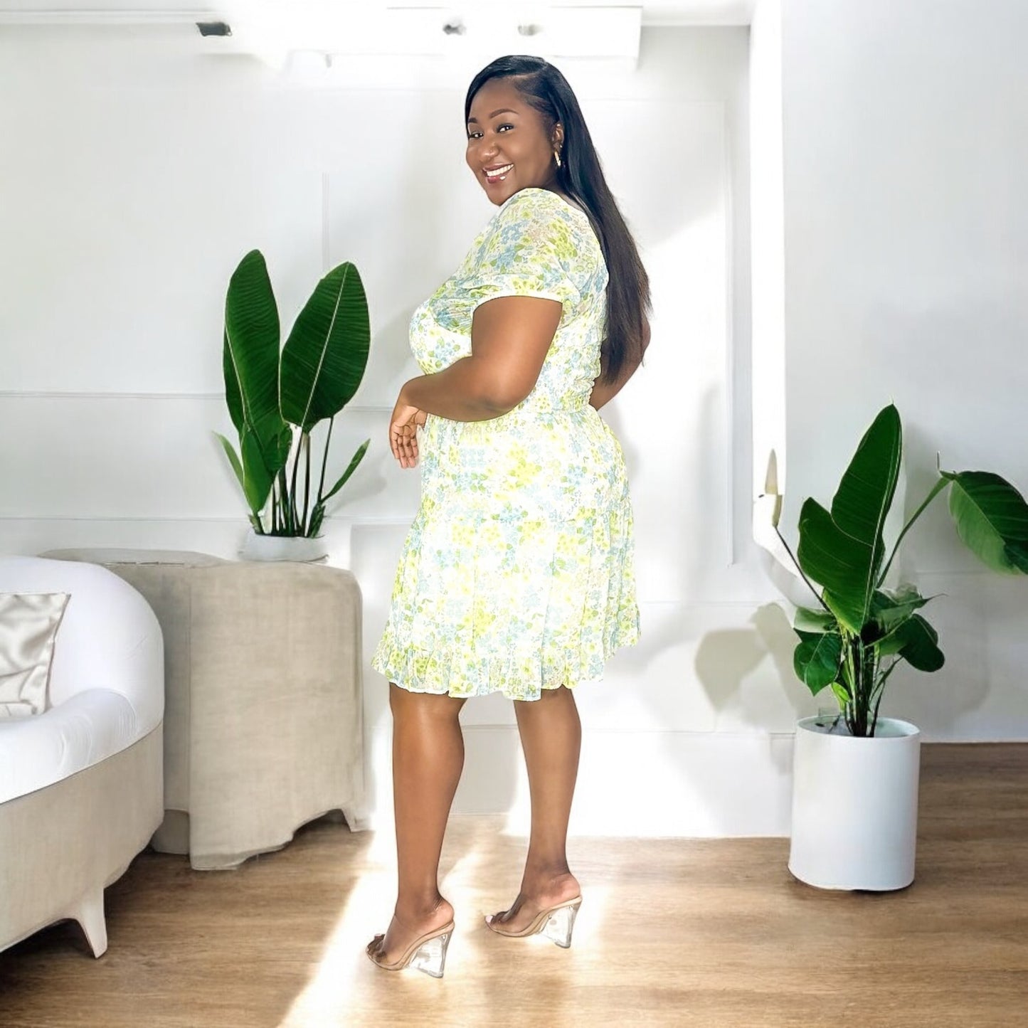 Soft Bloom Ruffle Dress