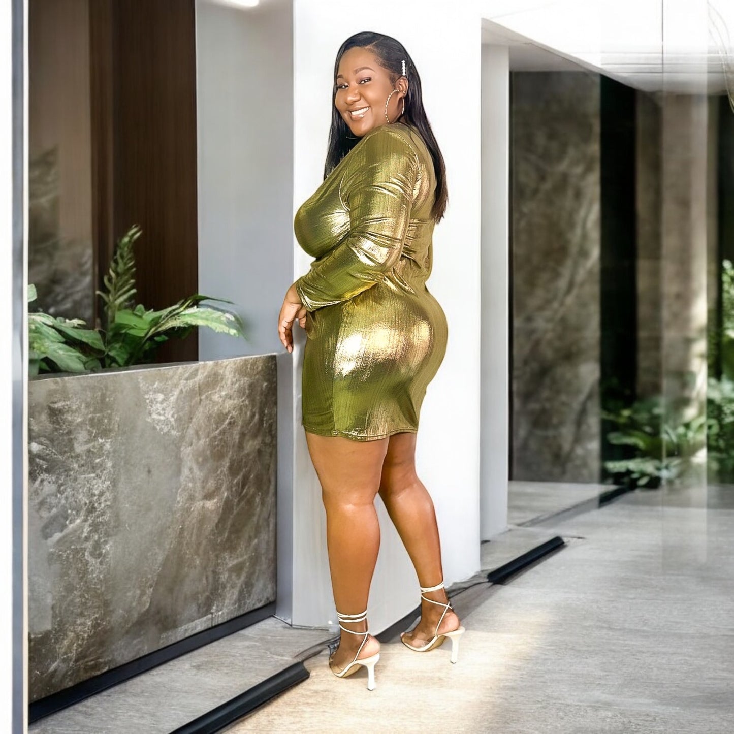 Golden Hour Twist Mini Dress