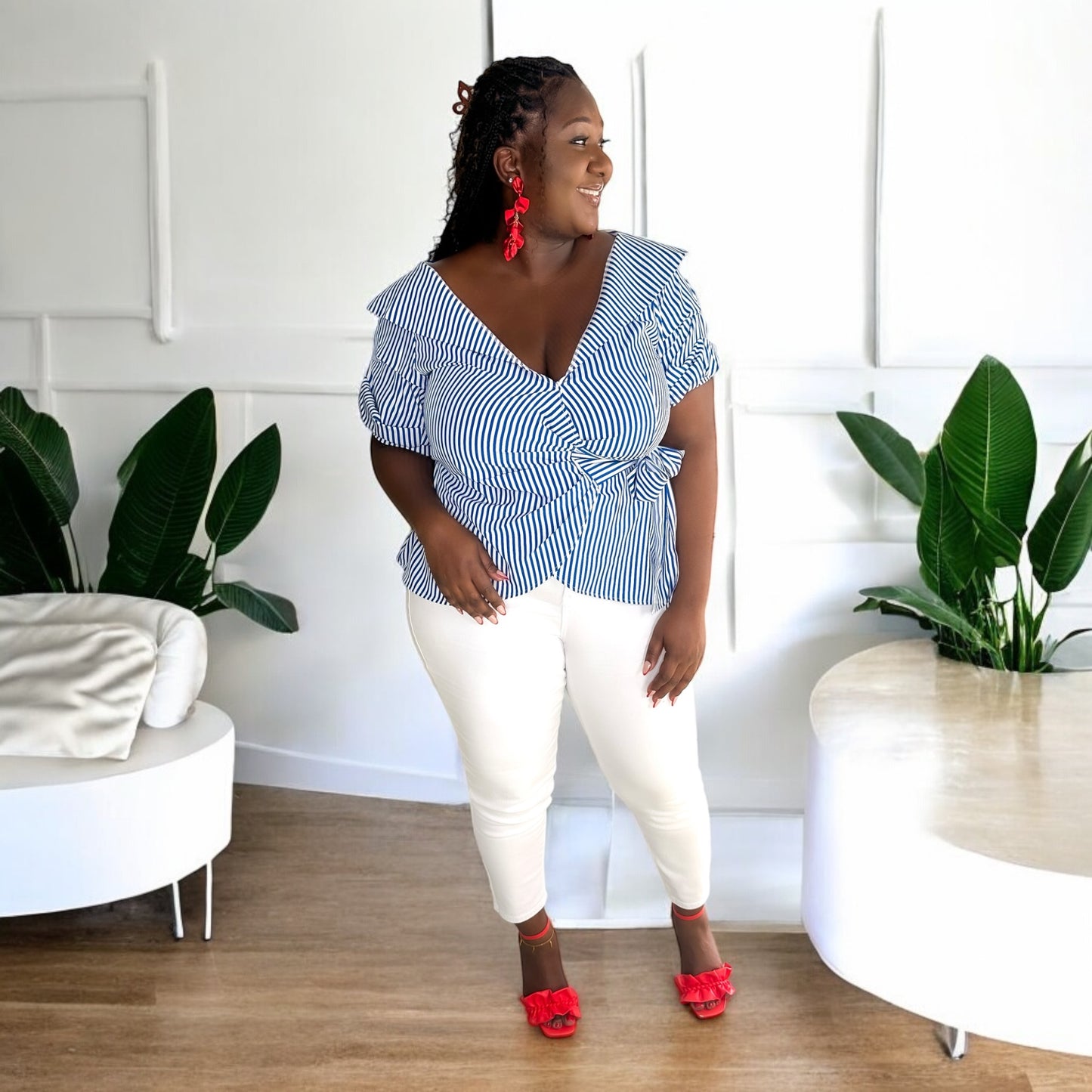Seaside Stripes Wrap Top