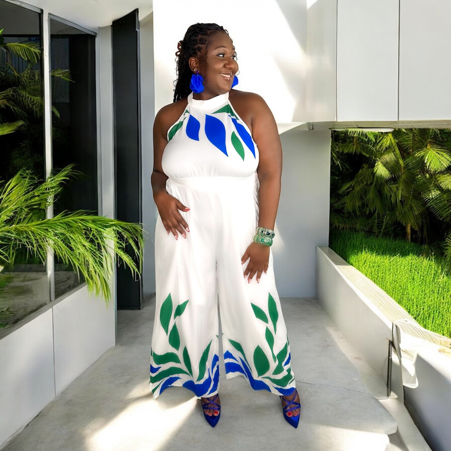 Island Breeze Leaf Jumpsuit