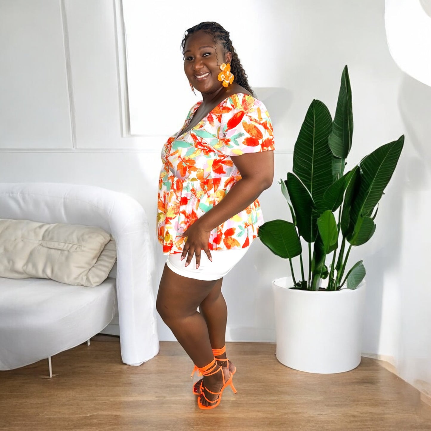 Tropical Bloom Babydoll Blouse