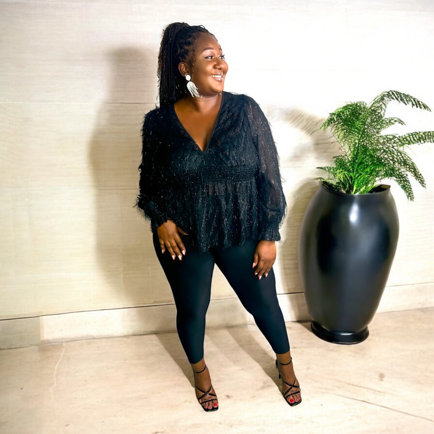 Luxe Texture Fringe Top