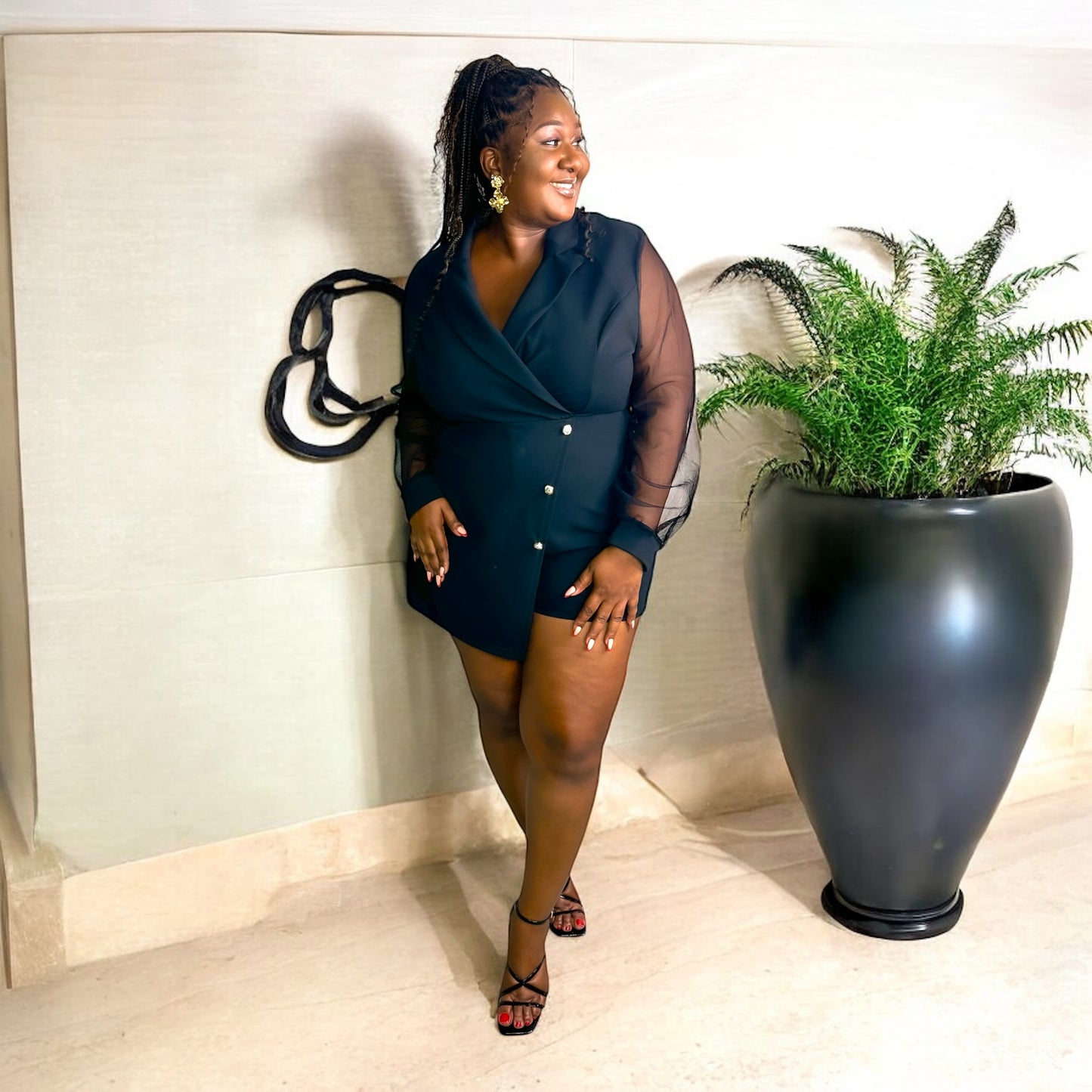 Power Play Blazer Romper