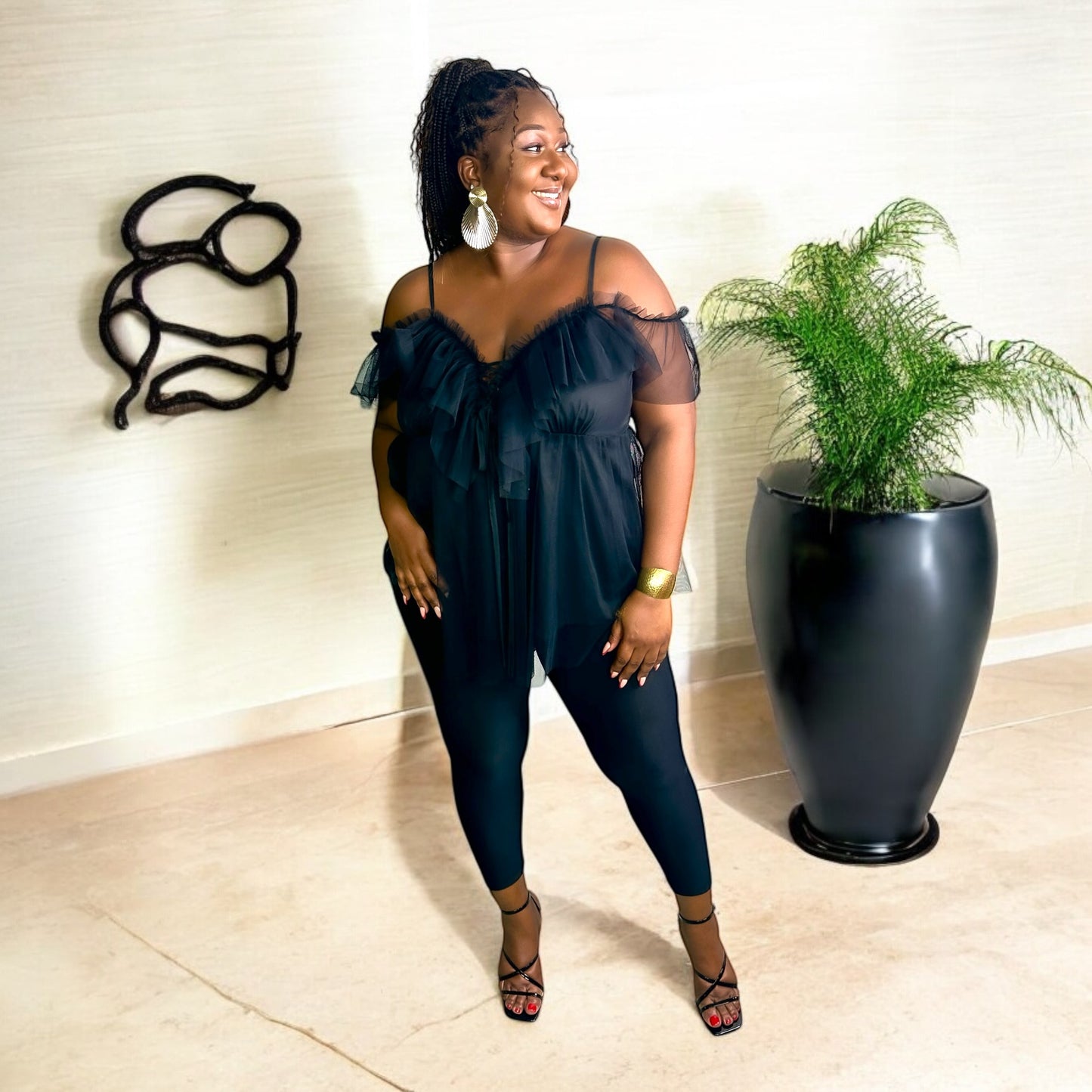 Midnight Allure Mesh Top
