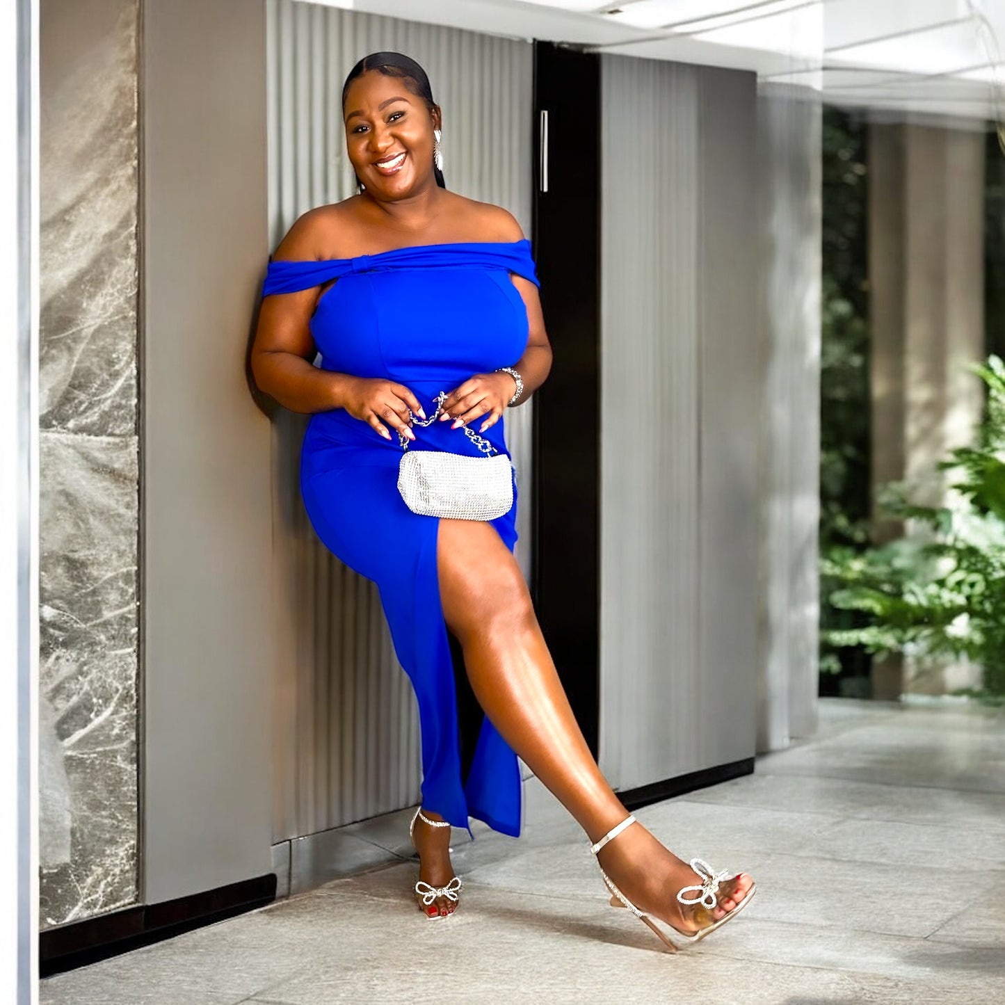Royal Allure Off-Shoulder Gown