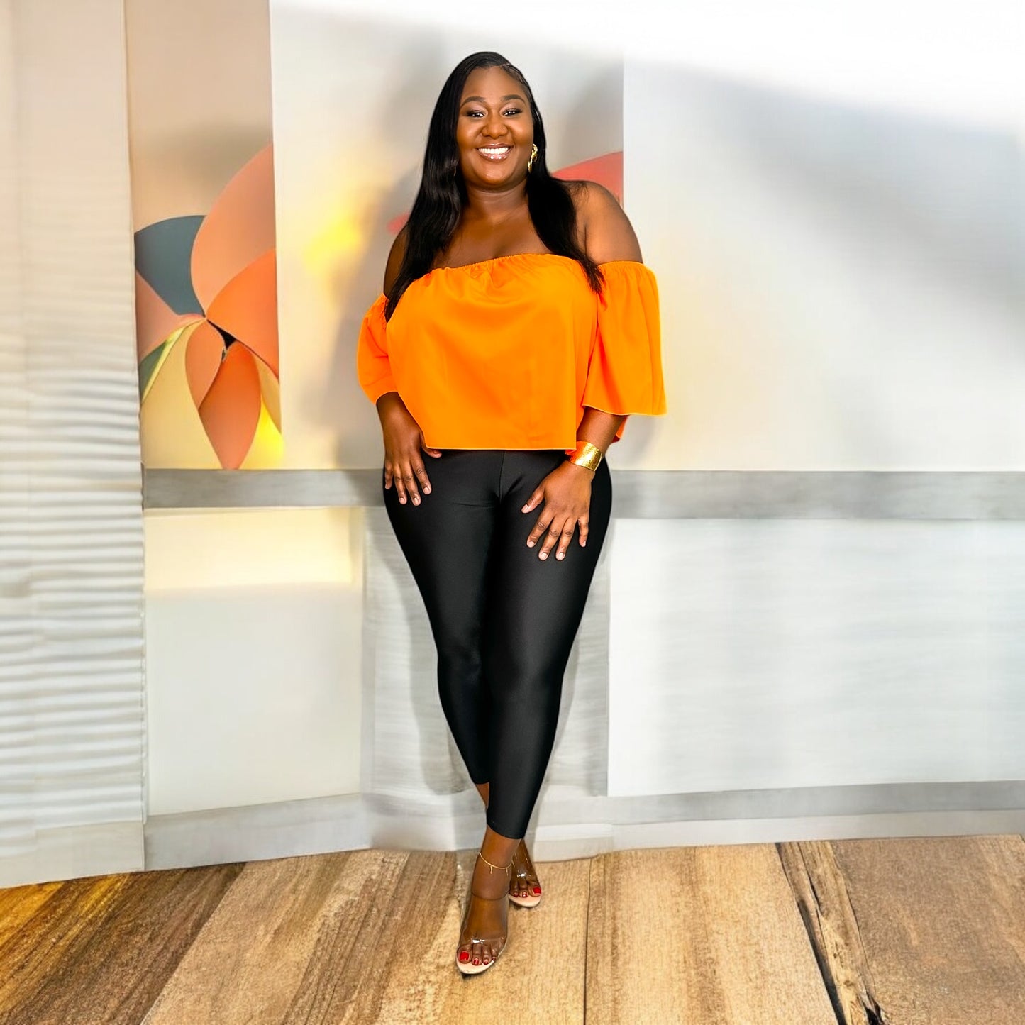 Sunset Chic Off-Shoulder Top