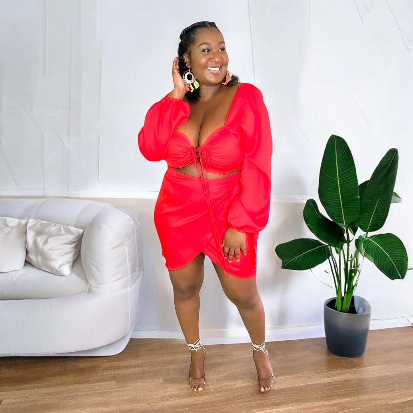 Flame Curve Wrap Dress