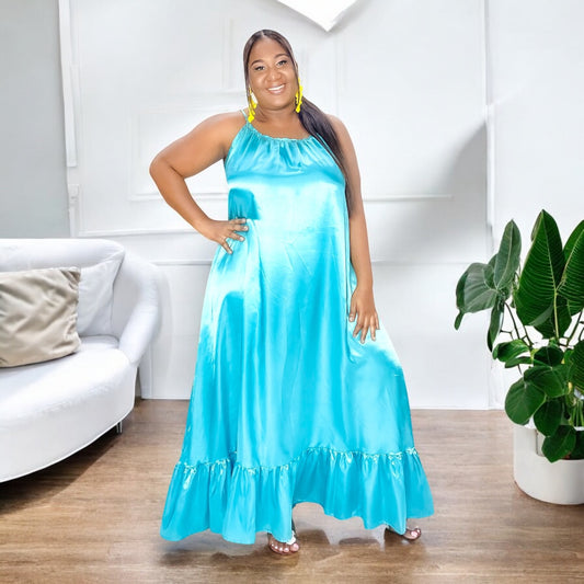 Ocean Dream Maxi Dress – Aqua Blue