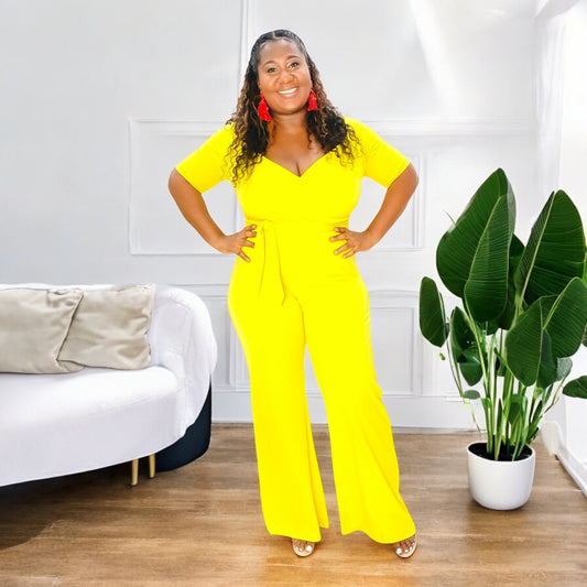 Sunshine Vibe Wide-Leg Jumpsuit – Yellow