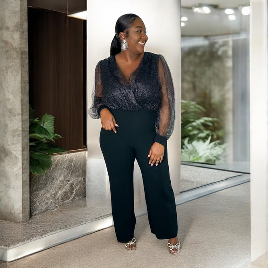Black Long Sleeve Glitter Jumper