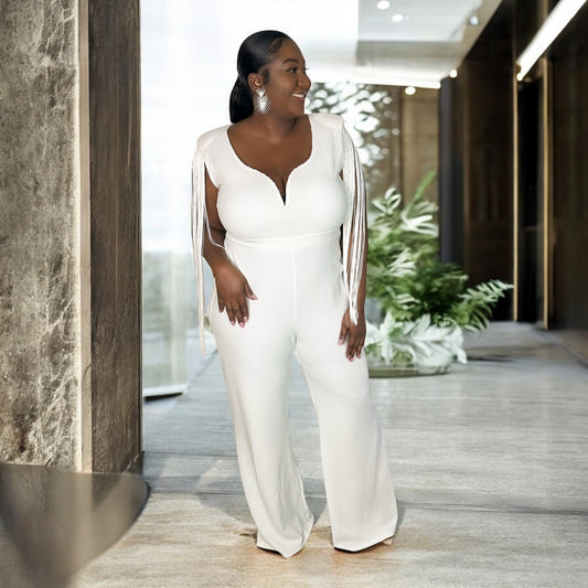 White Wide Leg Jumper