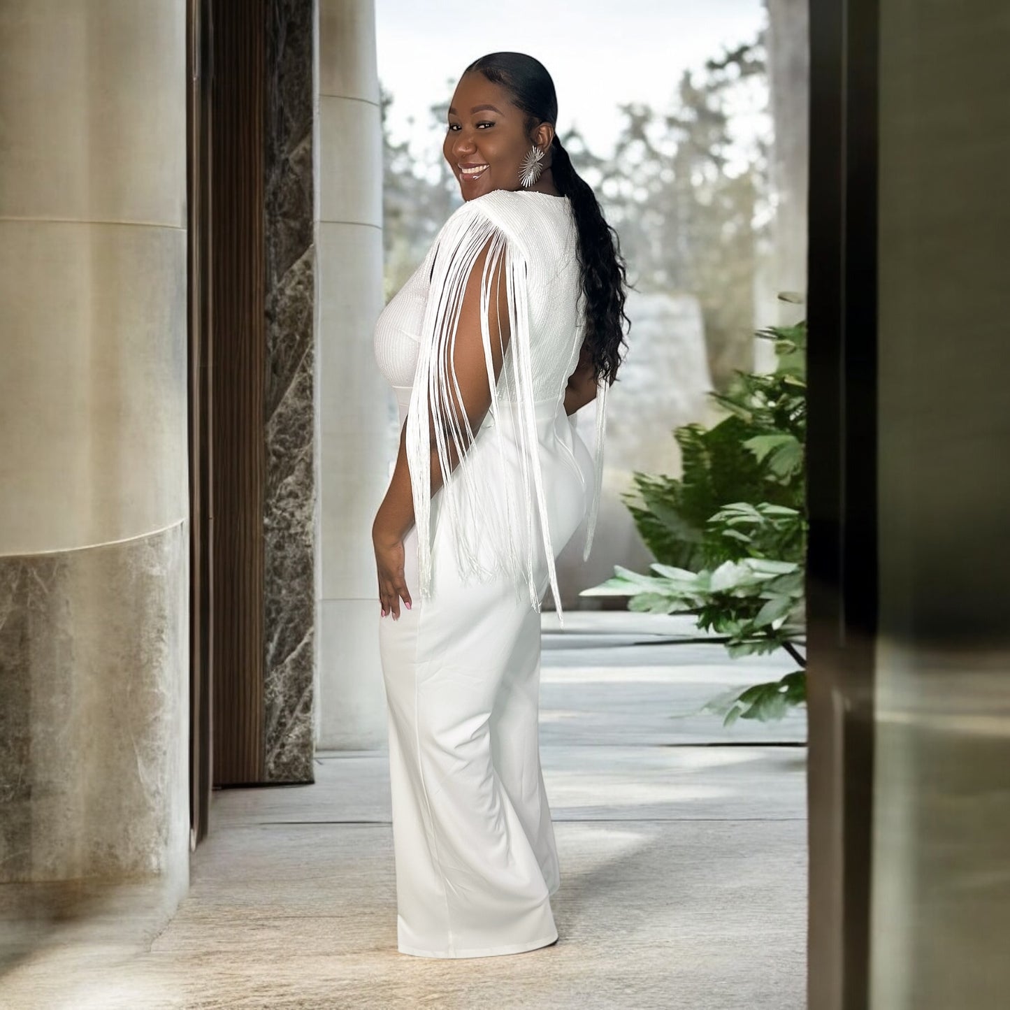 White Wide Leg Jumper