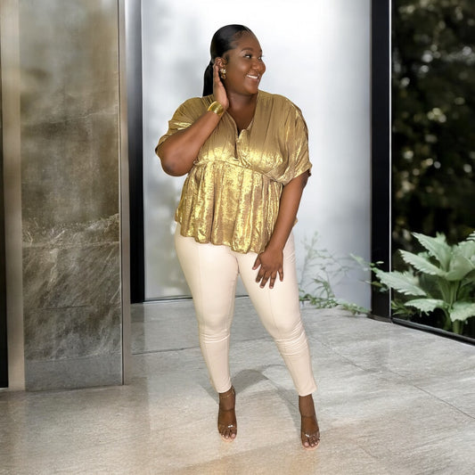 Golden Aura Shine Top – Gold