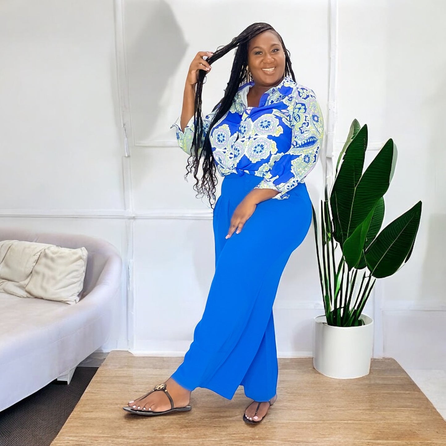 Island Mosaic Wide-Leg Pants  