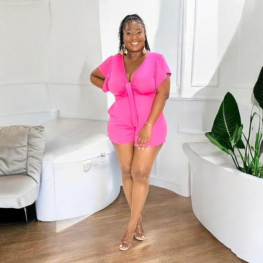 Flirt in Fuchsia Romper