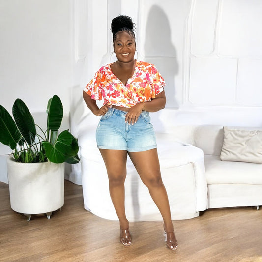 Summer Bloom Wrap Top