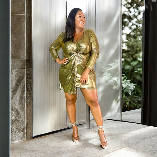 Golden Hour Twist Mini Dress