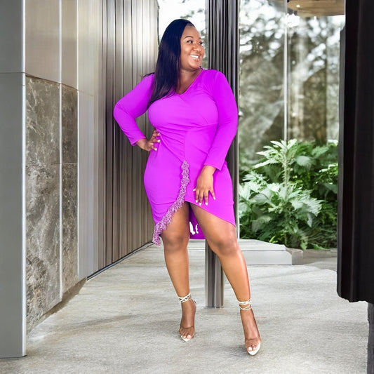 Fuchsia Glimmer Curve Dress