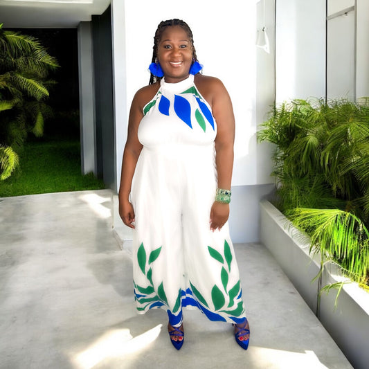 Island Breeze Leaf Jumpsuit