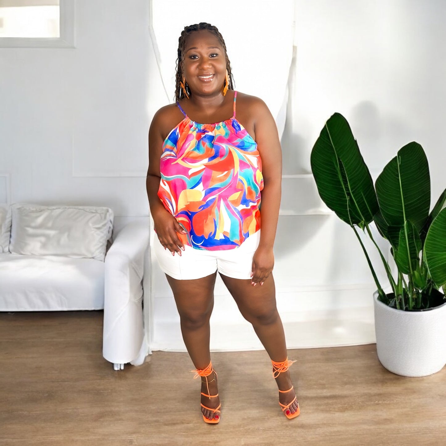 Carnival Swirl Halter Tank Top
