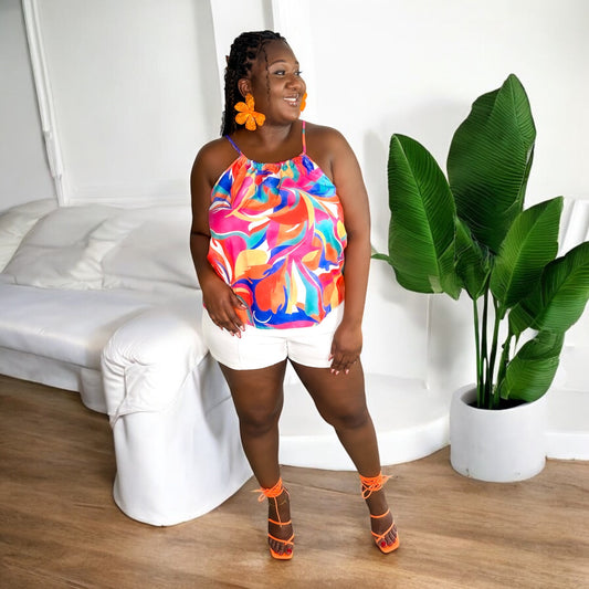 Carnival Swirl Halter Tank Top