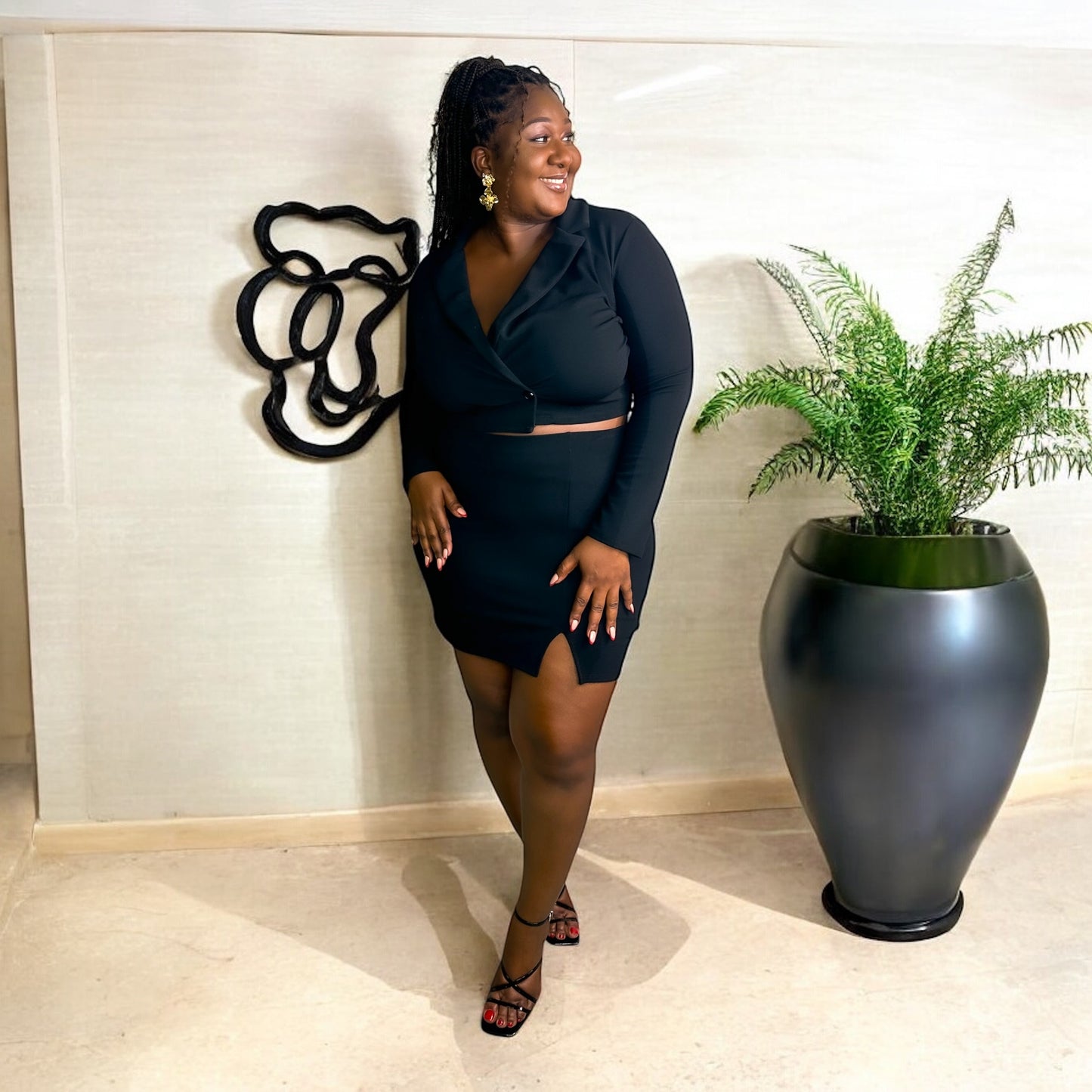 Power Curve Blazer Skirt Set