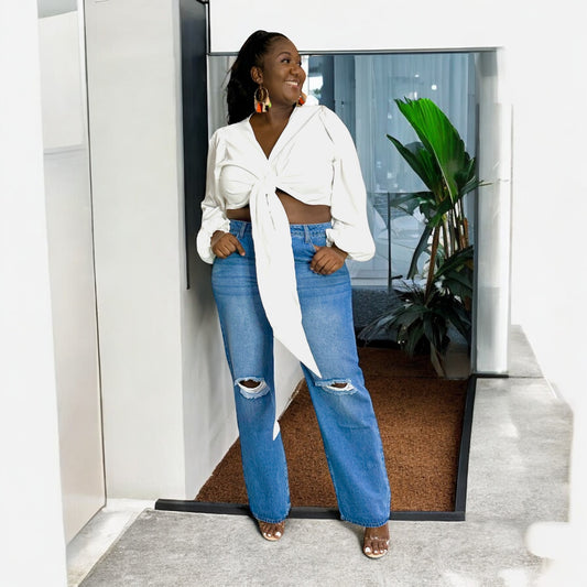 Bold Breeze Tie-Front Blouse