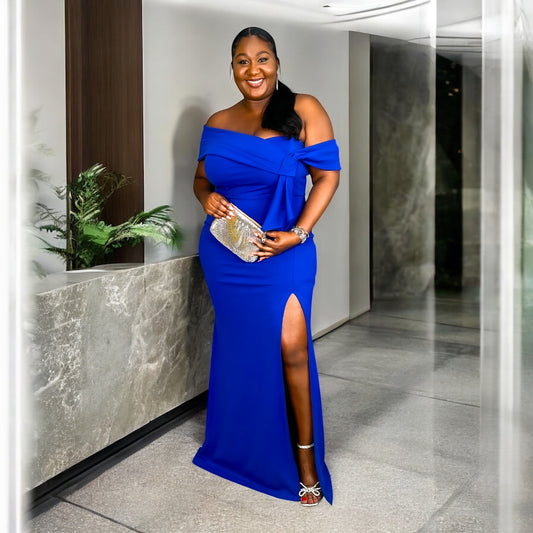 Bold Royale Slit Maxi Dress