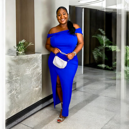 Royal Allure Off-Shoulder Gown