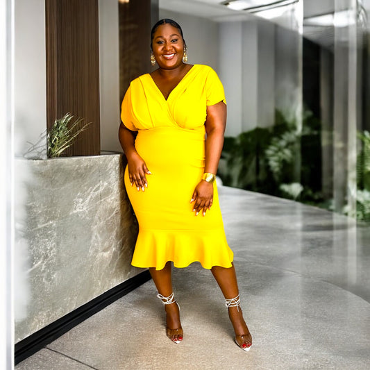 Mustard Muse Peplum Dress