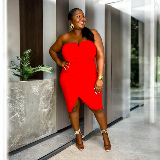 Ruby Red Chic Strapless Mini Dress