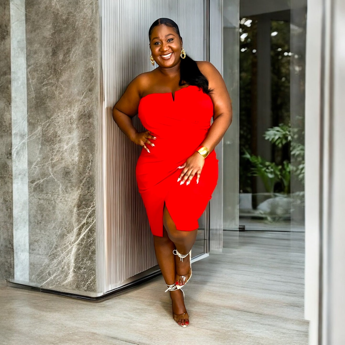 Ruby Red Chic Strapless Mini Dress