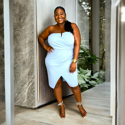 Sky Chic Strapless Mini Dress