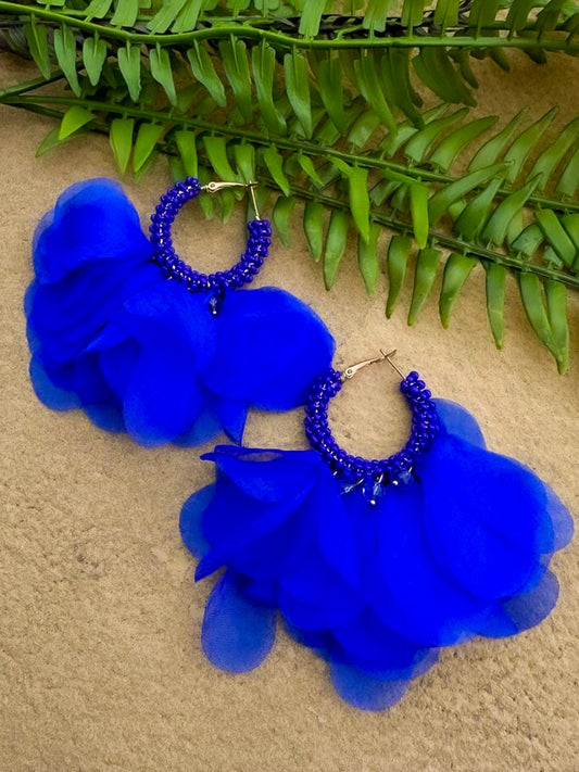 Petal Pop Statement Earrings – Royal Blue