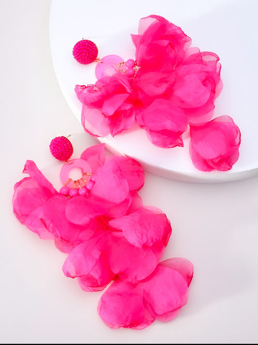 Pink Bloom Drop Earrings
