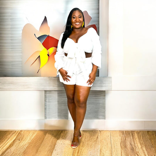 All Tied Up – White Two-Piece Set