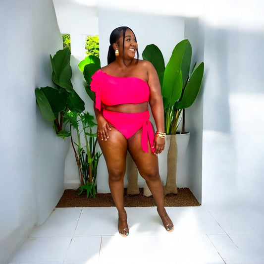 Island Glow One-Shoulder Pink Bikini