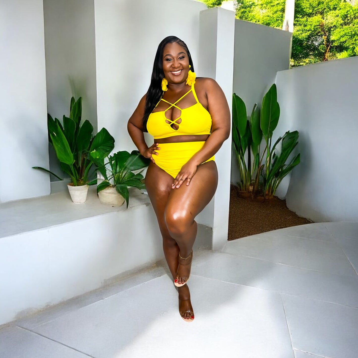 Sunshine Cross-Strap Bikini Set
