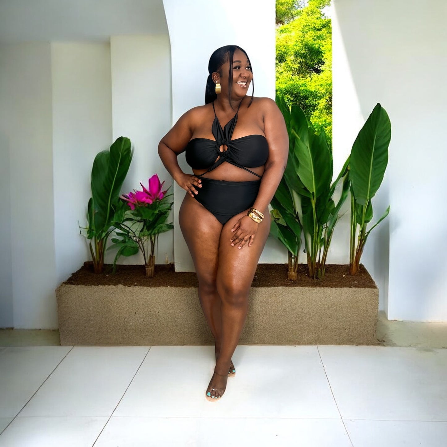 Midnight Twist Tie-Front Bikini