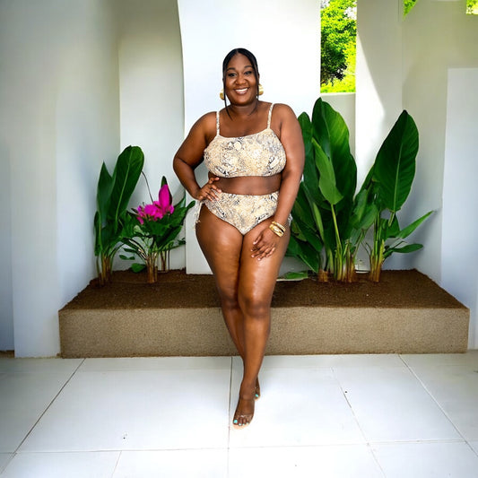 Desert Snake High-Waist Bikini Set