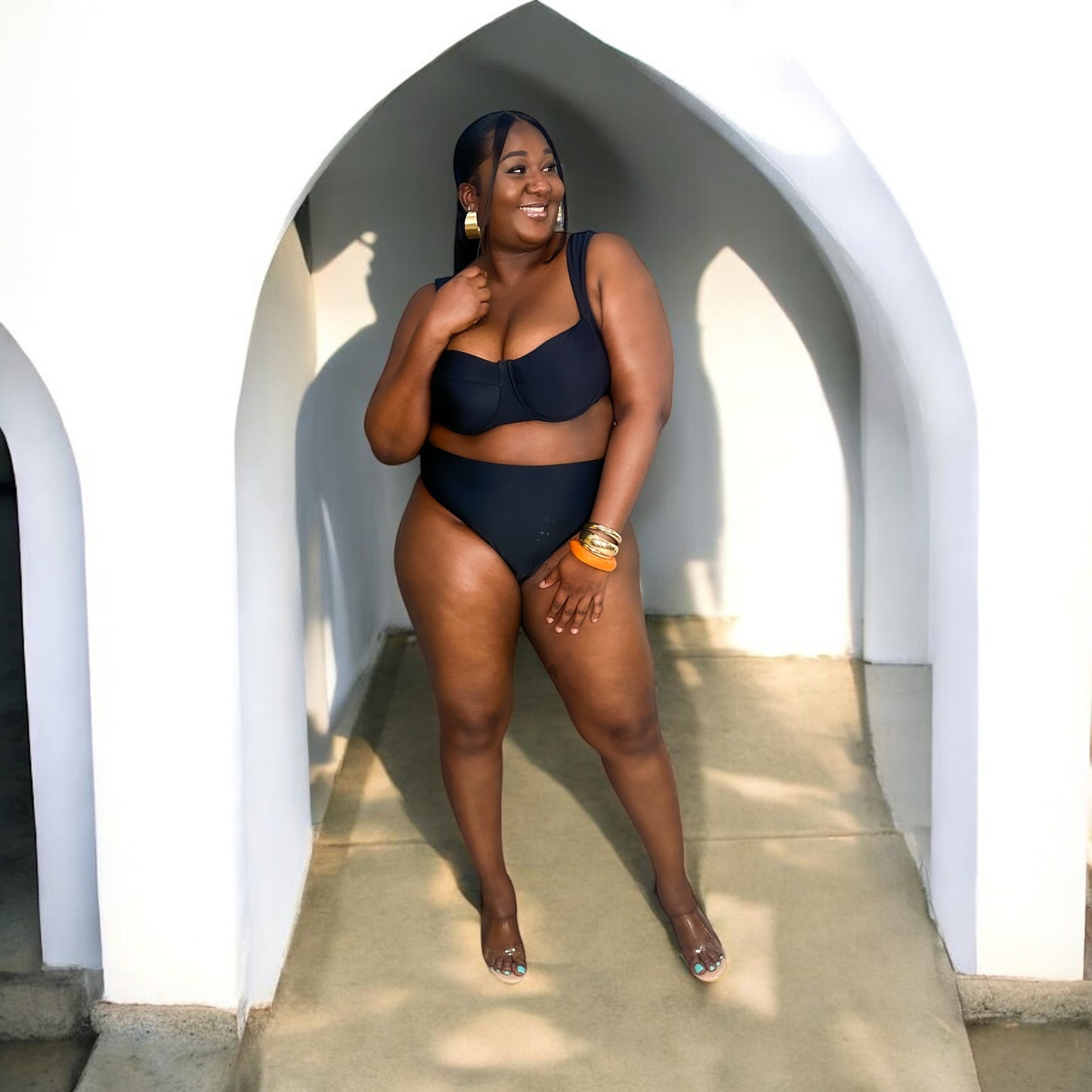 Classic Support Bikini Set – Midnight Black